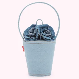 DENIM ROSE BASKET BAG