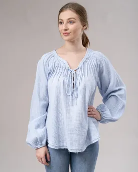 Lace Up Boho Blouse