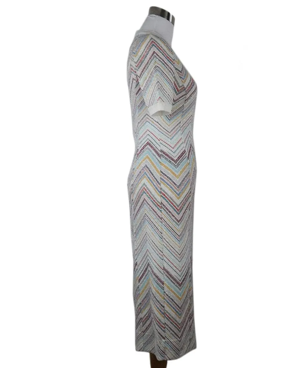 Missoni White Sequin Dress w/ Multicolor Stripes sz 4