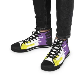 Non Binary Drip Rainbow Flag LGBTQ High Top Sneakers Unisex Size