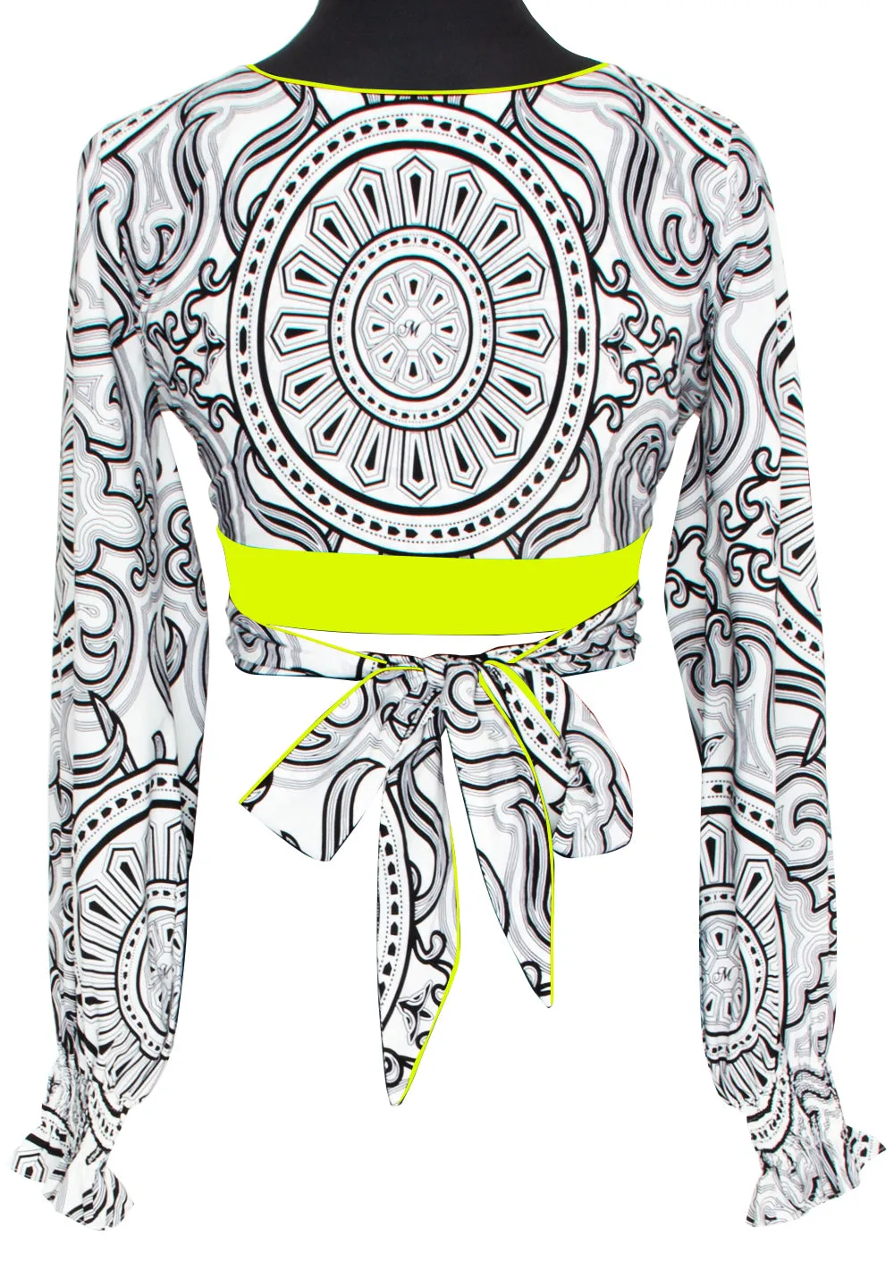 Tribal - Moon Crop Top (Neon Yellow)