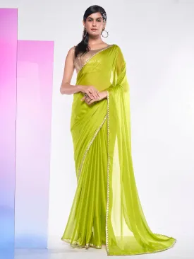 Women Party Wear Georgette Saree With Un Stitched Blouse